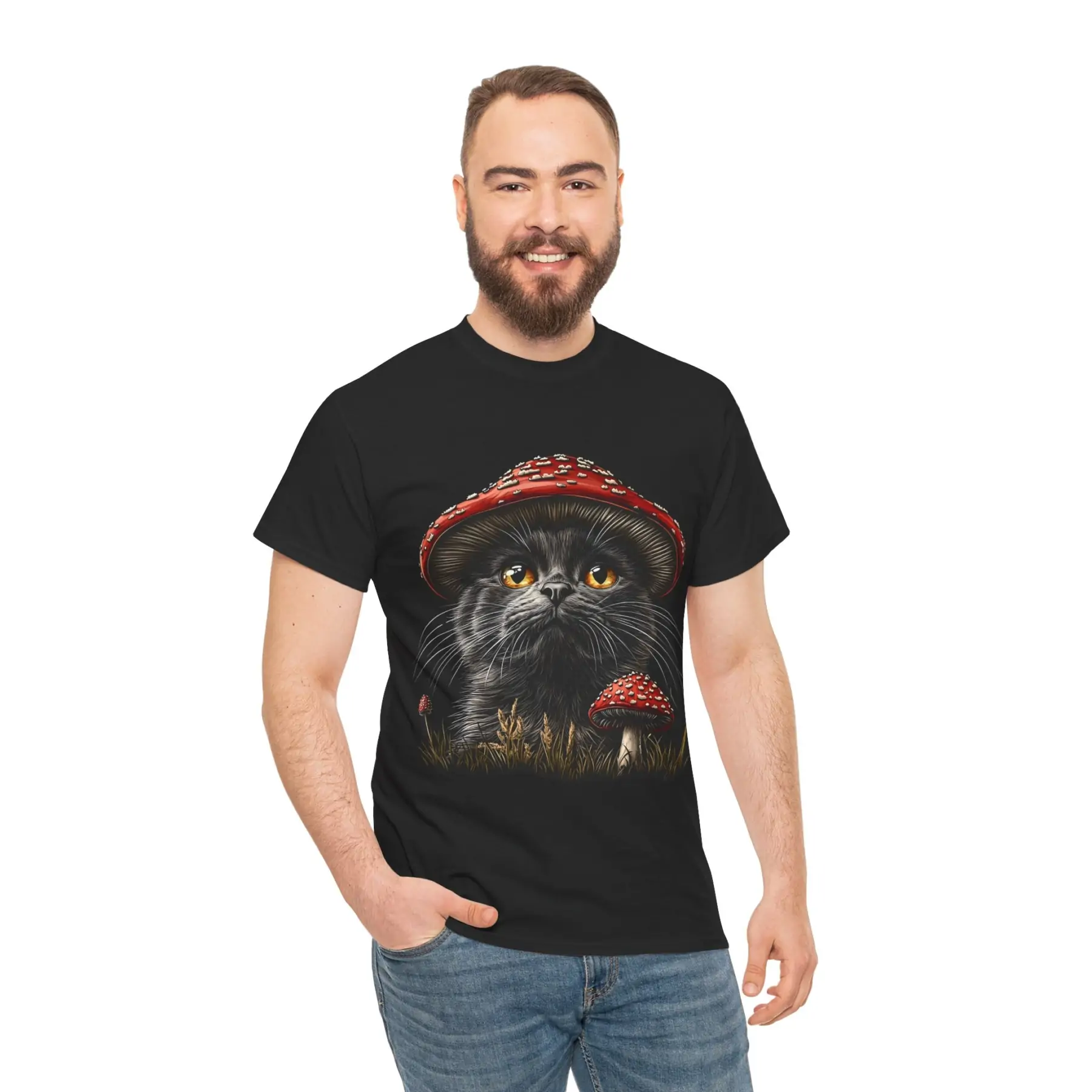 Grzybokot: T-shirt muchomor kot 3 – unisex - obrazek 8
